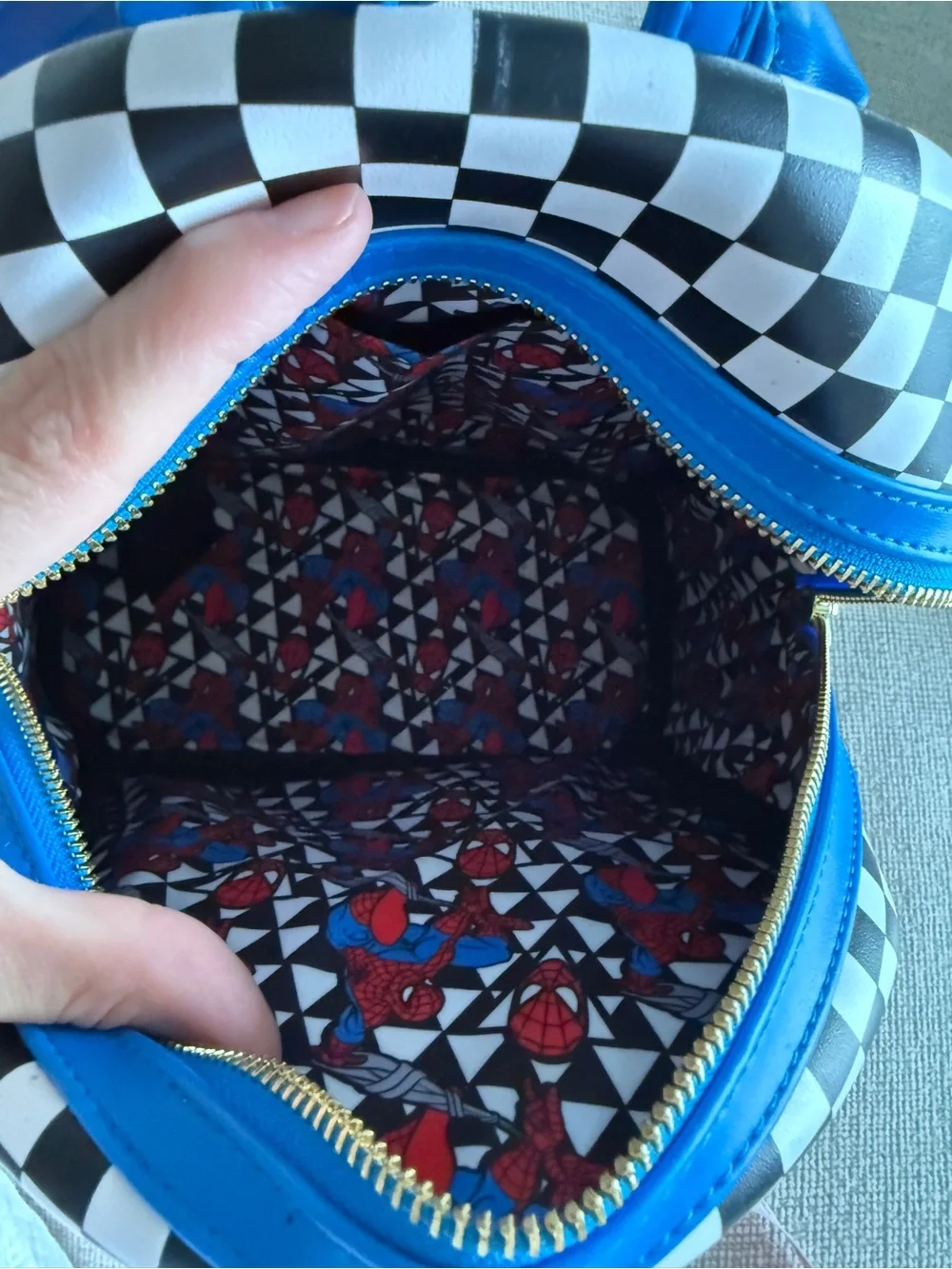 🔥 RETIRED! Loungefly x Marvel checkered Spider-Man Mini Backpack
